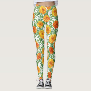 Leggings Motif de fleurs Marigold