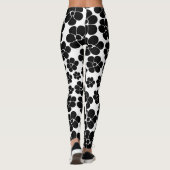 Leggings Motif de fleurs - noir et blanc (Dos)