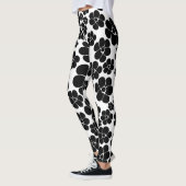 Leggings Motif de fleurs - noir et blanc (Gauche)
