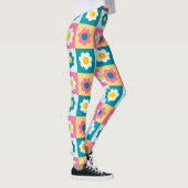 Leggings Motif de fleurs pastel colorées Rétro Mignon (Droite)