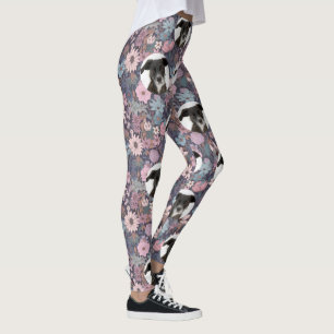 Leggings Motif de fleurs pastel personnalisées pour animaux