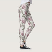 Leggings Motif de fleurs rose amorti de ketmie (Droite)