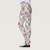 Leggings Motif de fleurs rose amorti de ketmie (Gauche)