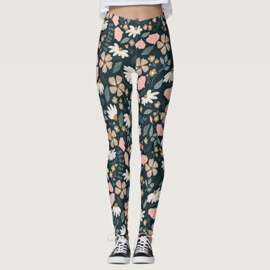 Leggings Motif de fleurs sauvages (Devant)