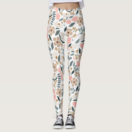 Leggings Motif de fleurs sauvages (Devant)