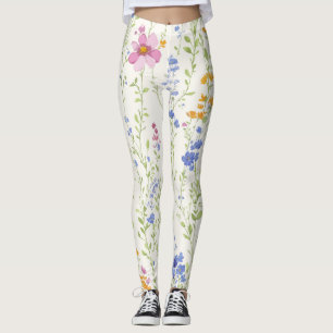 Leggings Motif de fleurs sauvages