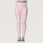 Leggings Motif de fleurs tropicales rose pâle (Devant)