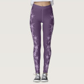 Leggings motif de fleurs violettes (Devant)