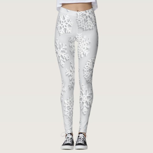 Leggings Motif de flocon de neige (Devant)
