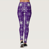 Leggings Motif de flocon de neige blanc. D Violet BG (Dos)