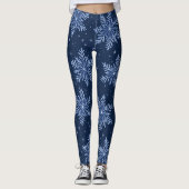 Leggings Motif de Flocon de neige tendance bleu foncé noctu (Devant)