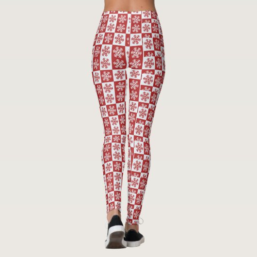 Leggings Motif de flocon rouge/blanc (Dos)