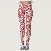 Leggings Motif de flocon rouge/blanc (Devant)