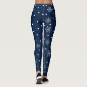 Leggings Motif de flocons de neige bleu et blanc (Dos)