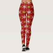 Leggings Motif de flocons verts et blancs (Dos)