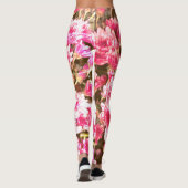 Leggings Motif de floraison florale rose – Conception botan (Dos)