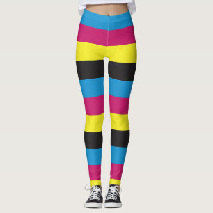 Leggings motif de fond à rayures cmyk graphique couleur cya