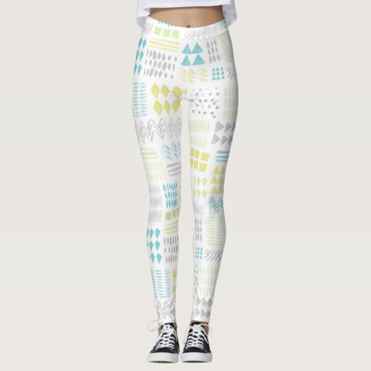 Leggings Motif de formes d'aquarelle Abstraites (Devant)