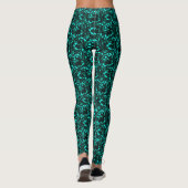 Leggings Motif de formes géométriques turquoise (Dos)
