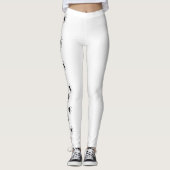 Leggings Motif de fourmis noires sur blanc (Devant)