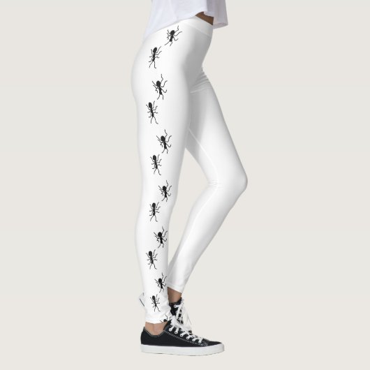 Leggings Motif de fourmis noires sur blanc (Droite)
