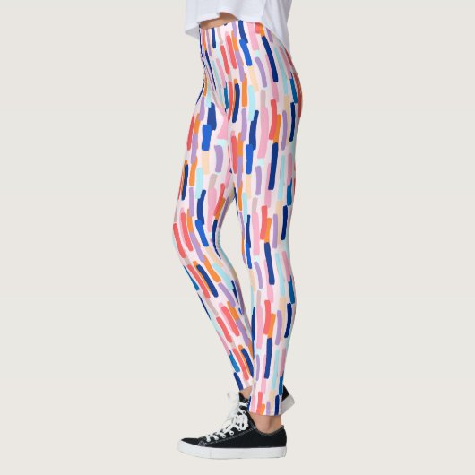 Leggings Motif de frappe de pinceau coloré (Gauche)
