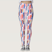 Leggings Motif de frappe de pinceau coloré (Devant)