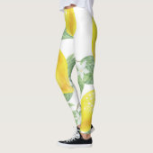 Leggings Motif de fruits d'aquarelle citron (Gauche)