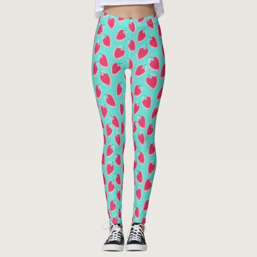 Leggings Motif de fruits de fraise cuite (Devant)