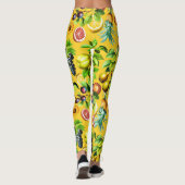 Leggings Motif de fruits sur fond jaune (Dos)
