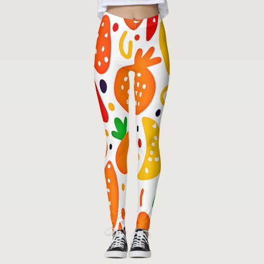 Leggings Motif de fruits vibreux (Devant)
