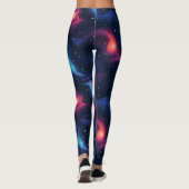 Leggings Motif de galaxie bleu foncé (Dos)