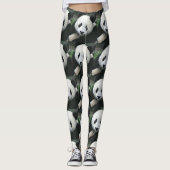 Leggings Motif de gazon à carreaux de Panda géant (Devant)
