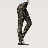 Leggings Motif de glam or et papillons noirs (Droite)