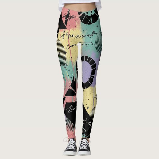 Leggings Motif de graffiti urbain coloré (10) (Devant)