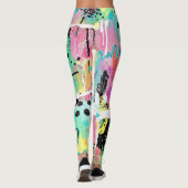 Leggings Motif de graffiti urbain coloré (7) (Dos)