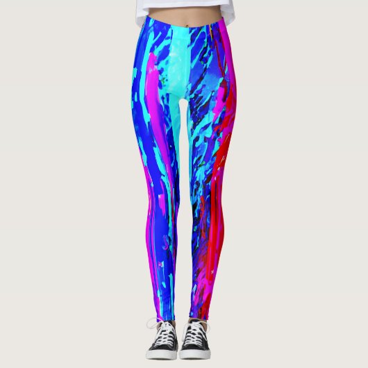 Leggings Motif de gravure de couleur (Devant)