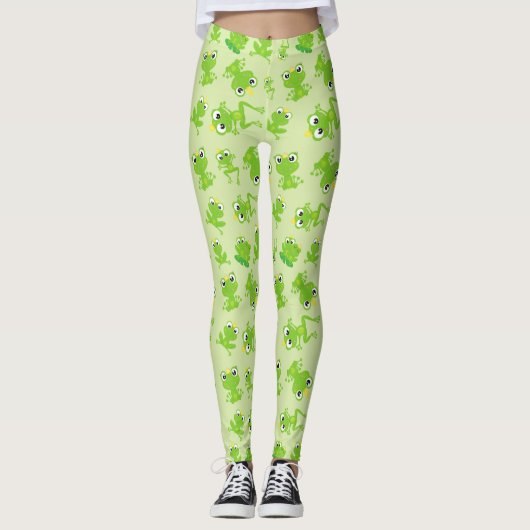 Leggings Motif de grenouille, Grenouilles mignonnes, Grenou (Devant)