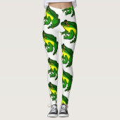 Leggings Motif de grenouille verte colorée (Devant)