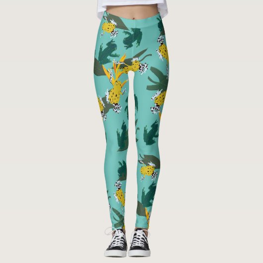 Leggings Motif de grenouilles exotiques (Devant)