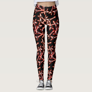 Leggings Motif de guitare électrique en métal lourd rouge e