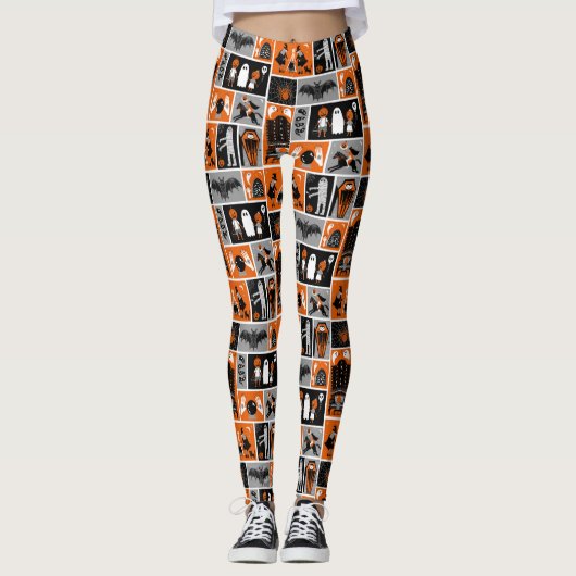 Leggings motif de Halloween à la maison (Devant)