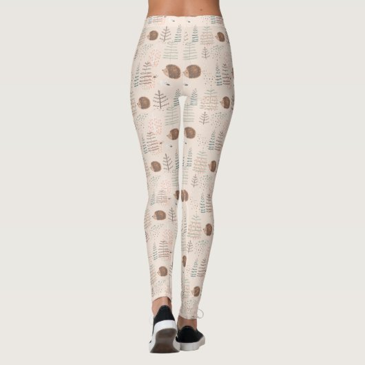 Leggings Motif de hérisson de bois mignon (Dos)