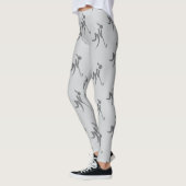 Leggings Motif de hockey féminin gris élégant (Gauche)