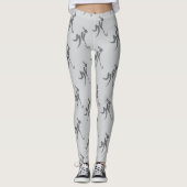 Leggings Motif de hockey féminin gris élégant (Devant)