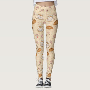 Leggings Motif de housse de café Fleur de Cerisier (2)