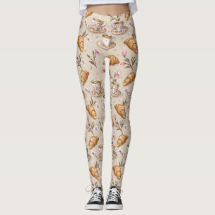 Leggings Motif de housse de café Fleur de Cerisier (9)