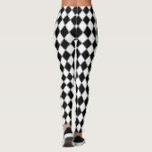 Leggings Motif de Jacquard Diamant noir et blanc (Dos)