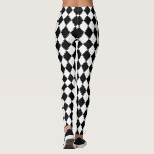 Leggings Motif de Jacquard Diamant noir et blanc (Dos)