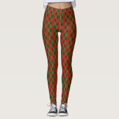 Leggings Motif de Jacquard rouge et vert Noël (Devant)